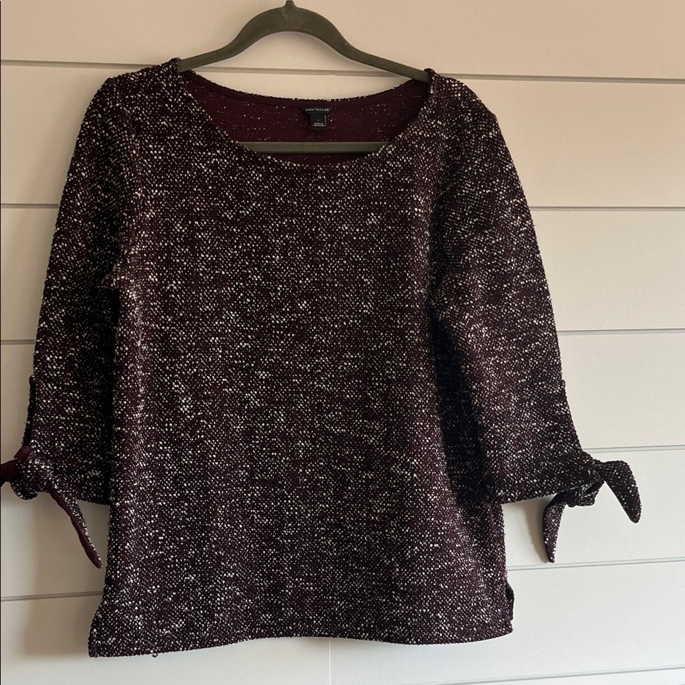 Ann Taylor Burgundy Knit Top Size Large